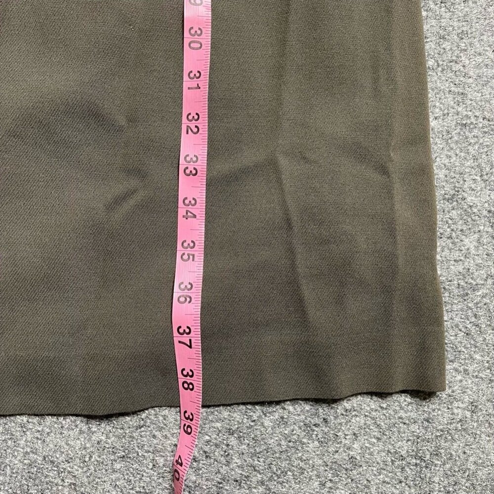 MICHAA Womens A Line Dress Green Olive Notch Neck Long Sleeve Zipper Modest XL - Picture 8 of 11